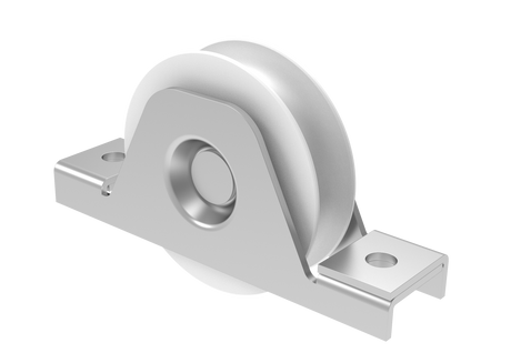 Pojazdové koliesko nylonové - komplet - V, INOX, D80mm