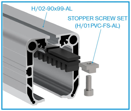 Profil vodiaci spodný AL, 90x99, L6m, RAL7016 matný