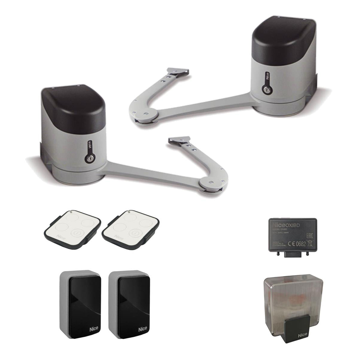 Nice kĺbový pohon pre dvojkrídlovú bránu, sada s fotobunkami