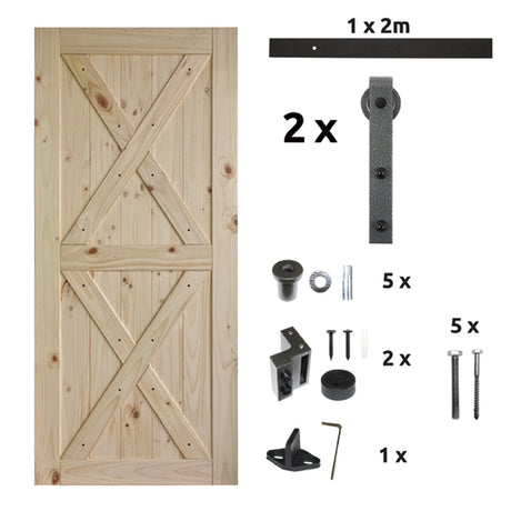 Dvere drevené EKO02 s kovaním Klasiko-SB