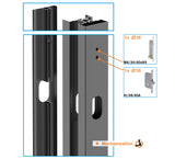Krycia lišta široká s otvormi pre zámkovú krabicu-1850mm R7016