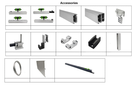 Kovanie pre posuvné dvere - skladacia stena 3m