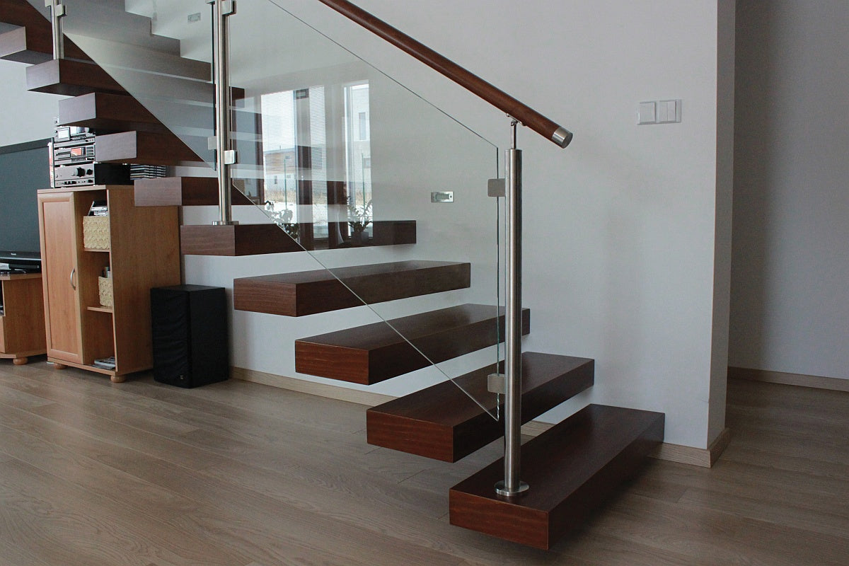 Stĺpik, vrchné kotvenie - ľavý - na schody AISI304