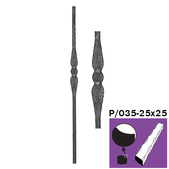 Tyč kovaná h1200, b58mm, P/035-25x25