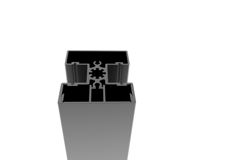 Set hliníkového stĺpika 50x60 a krytky - 1500mm R7016