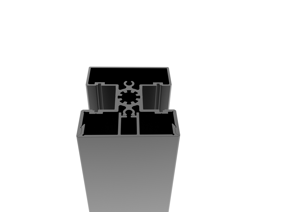 Set hliníkového stĺpika 50x60 a krytky - 6000mm R7016