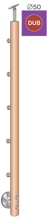 Stĺpik DUB (OAK) D50mm, 5xd12mm, v=100cm, BK-Schod