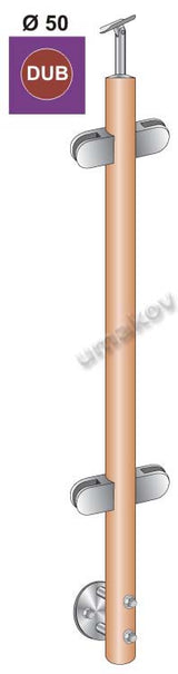 Stĺpik DUB D42,4 - 4xdržiak , v=100cm, BK-schod