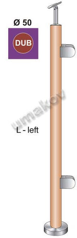 Stĺpik DUB D42,4 - 2xdržiak , v=100cm, VK-rovné
