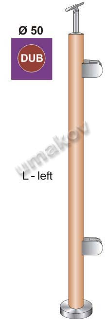 Stĺpik DUB D42,4 - 2xdržiak , v=100cm, VK-rovné