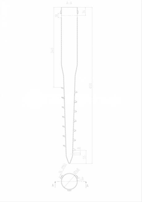 Zemná kotviaca skrutka Zn 68x1,8x650mm, 3xM8