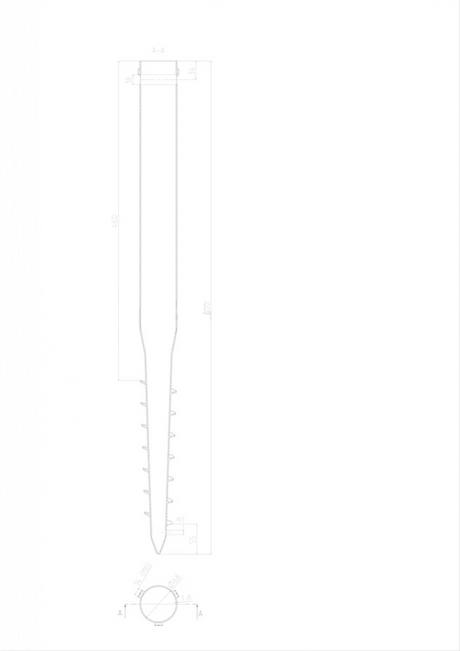 Zemná kotviaca skrutka Zn 68x1,8x800mm, 3xM8