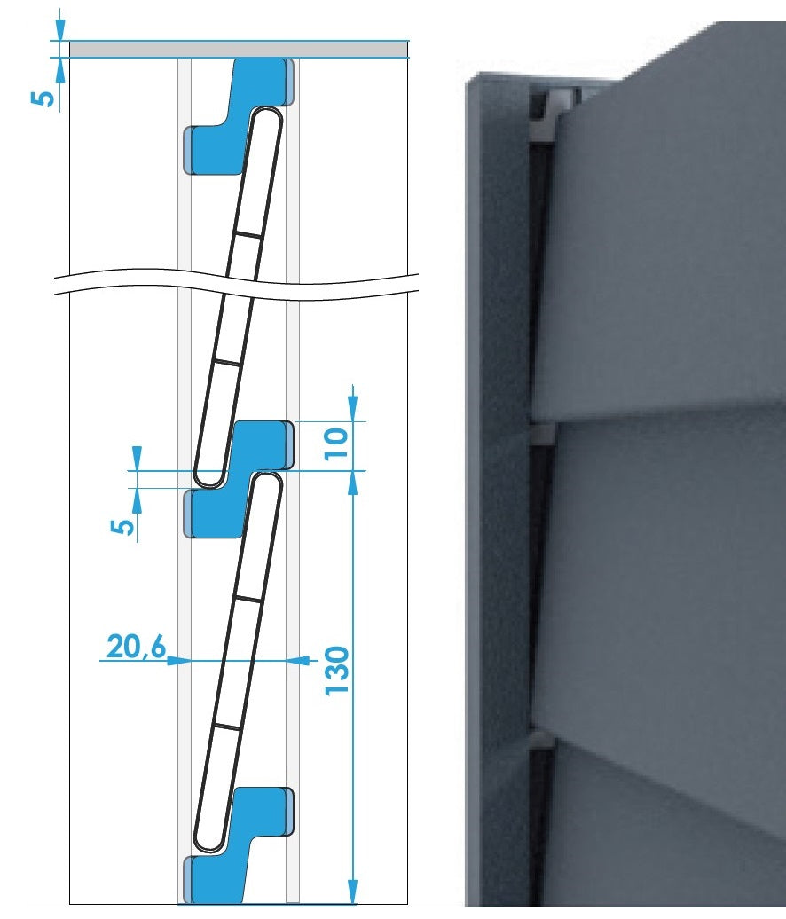 Hliníková plotová lamela 8x120-6000mm
