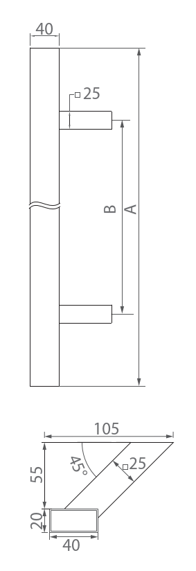 Madlo - brusený nerez AISI304, BLACK
