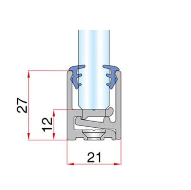 Zasklenie pevné - profil U AL-Elox 21x27mm, L3000