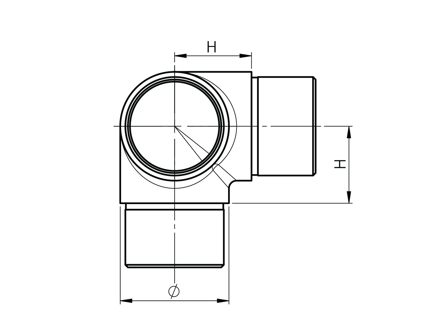 Prechod madla 90° na stĺpik
