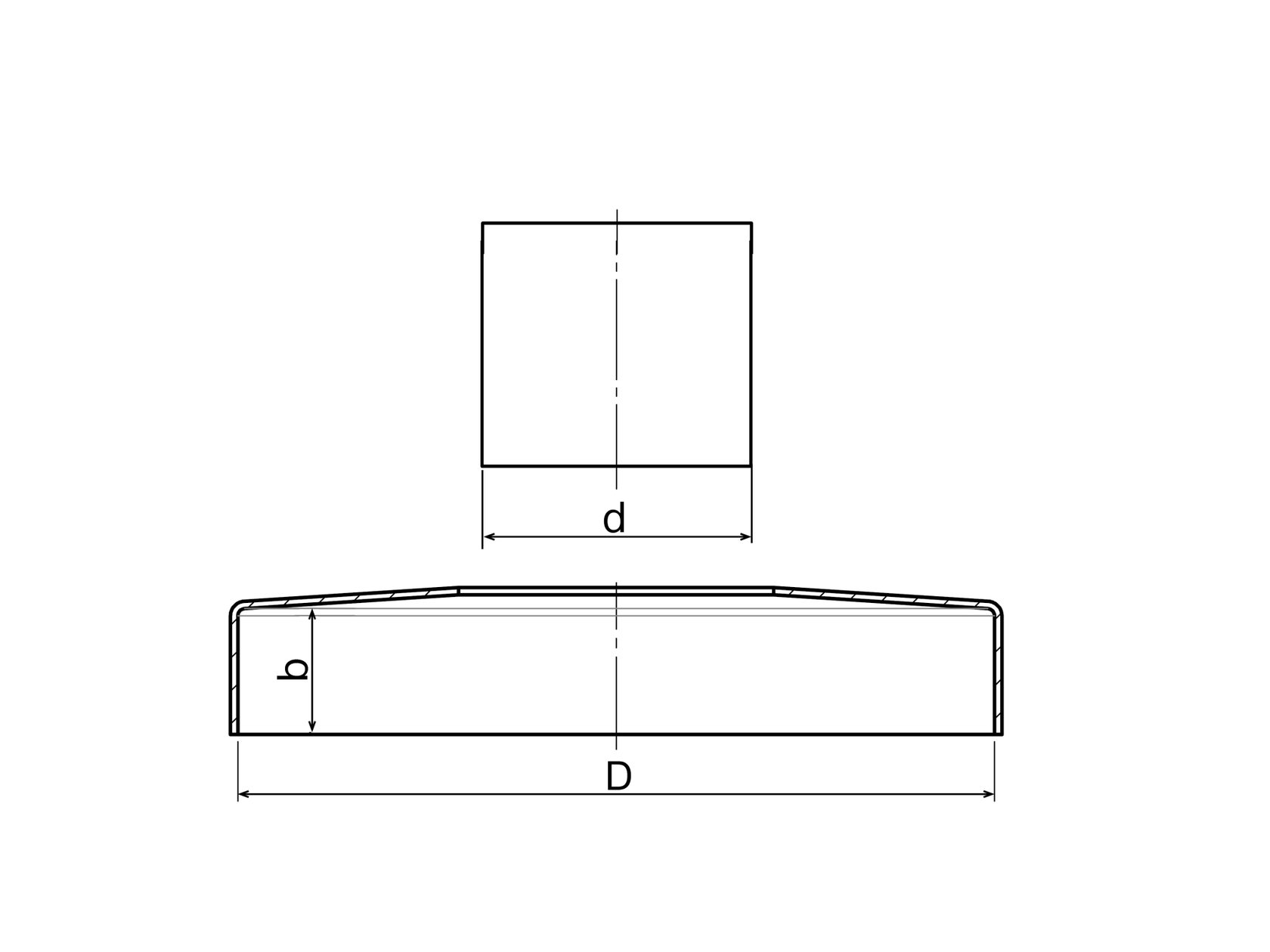 Kotvenie vrchné - rozeta AISI304, D105/d48,3x2/25m