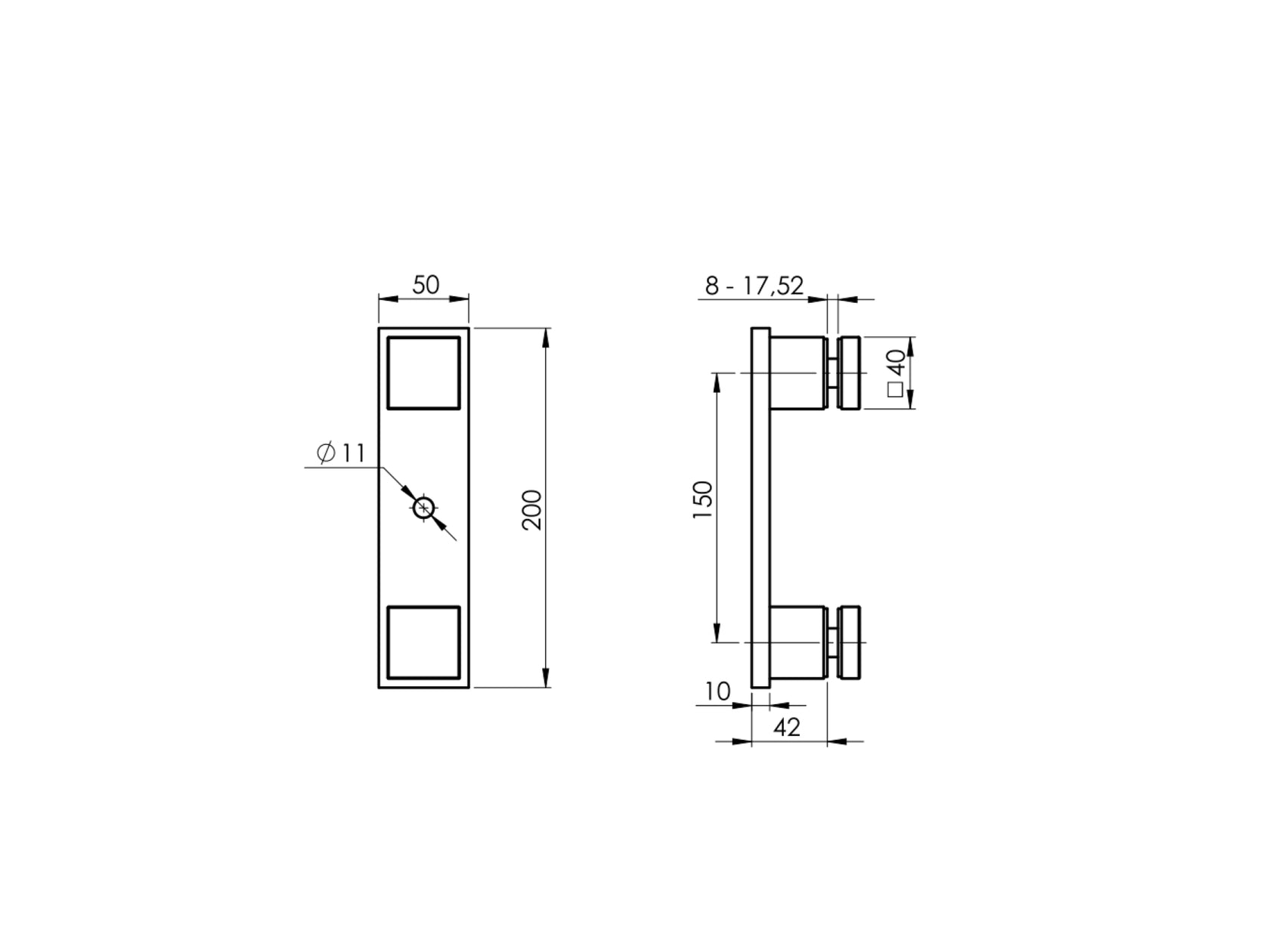 Kotvenie bočné - sklo