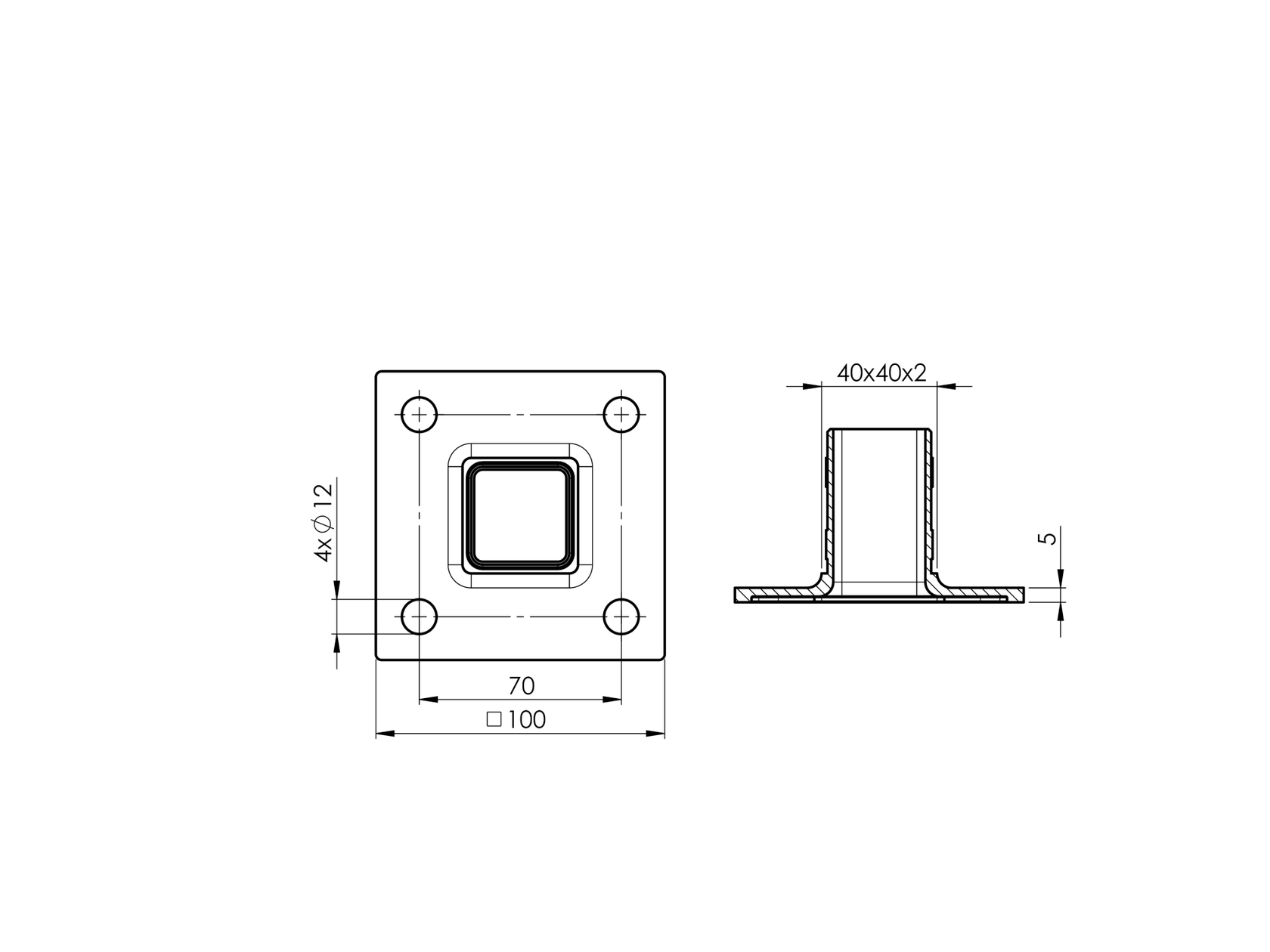 Kotvenie vrchné - príruba