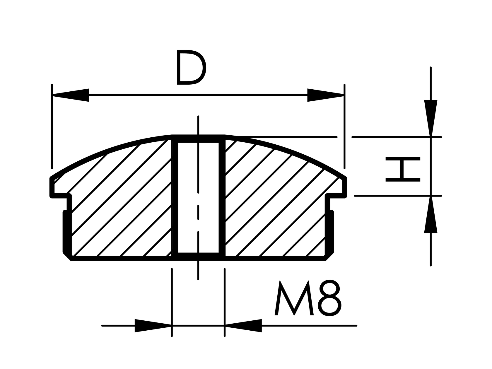 Záslepka madla, solid