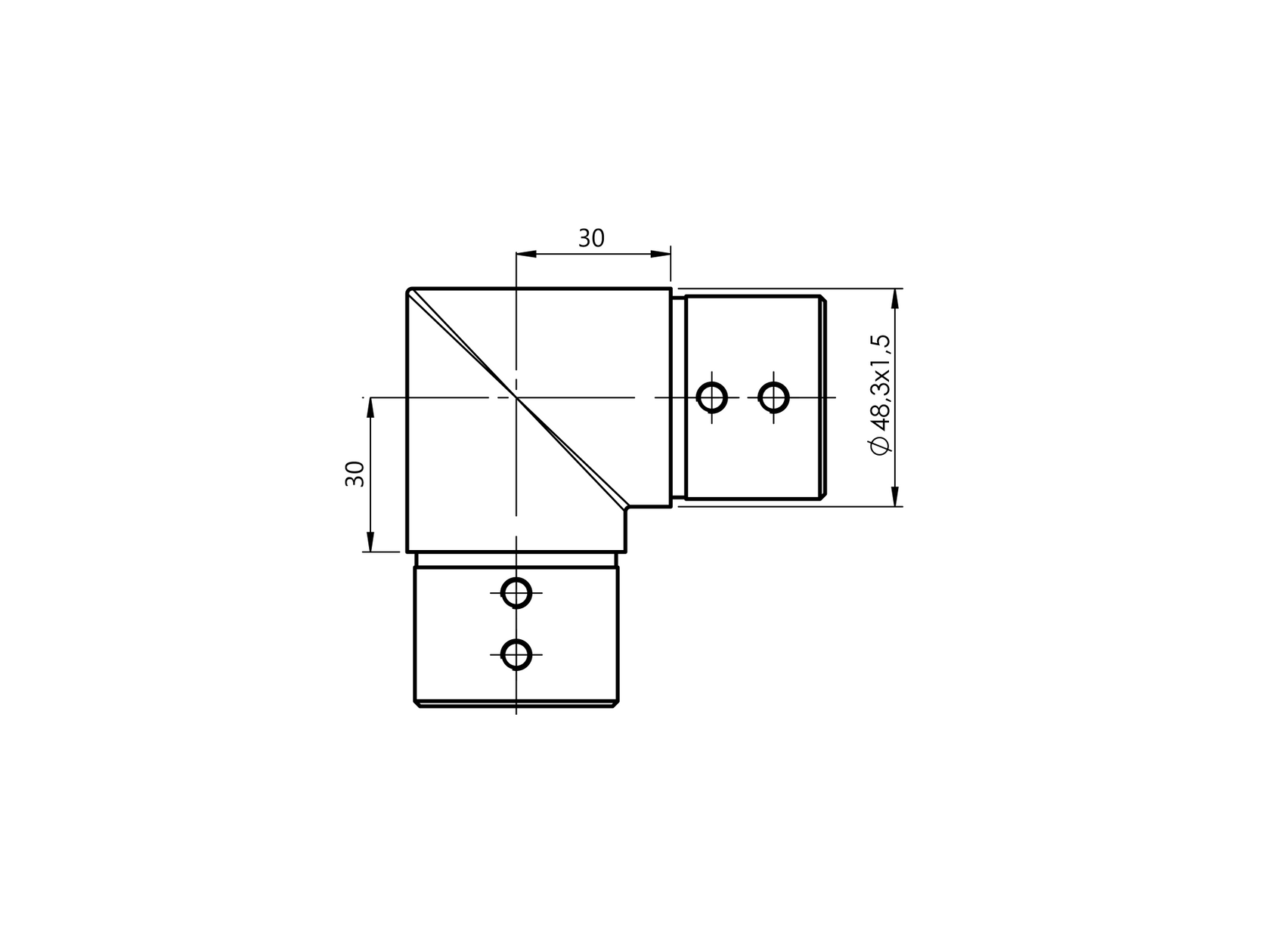 Madlo-držiak skla-koleno