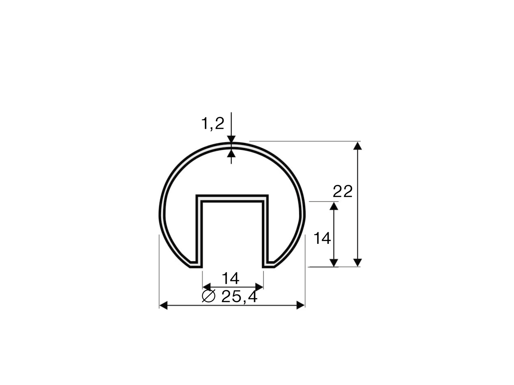 Madlo-držiak skla nerez