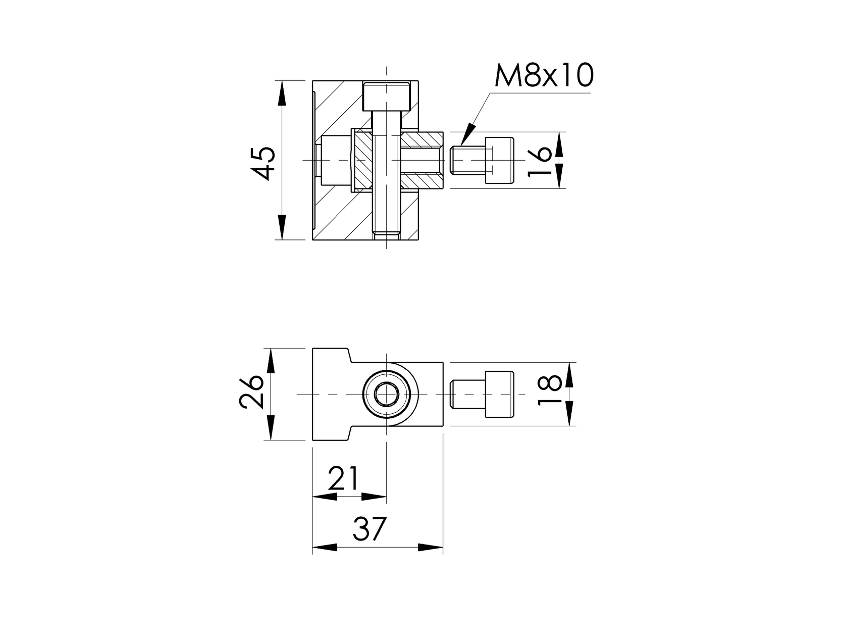Držiak skla - zaves