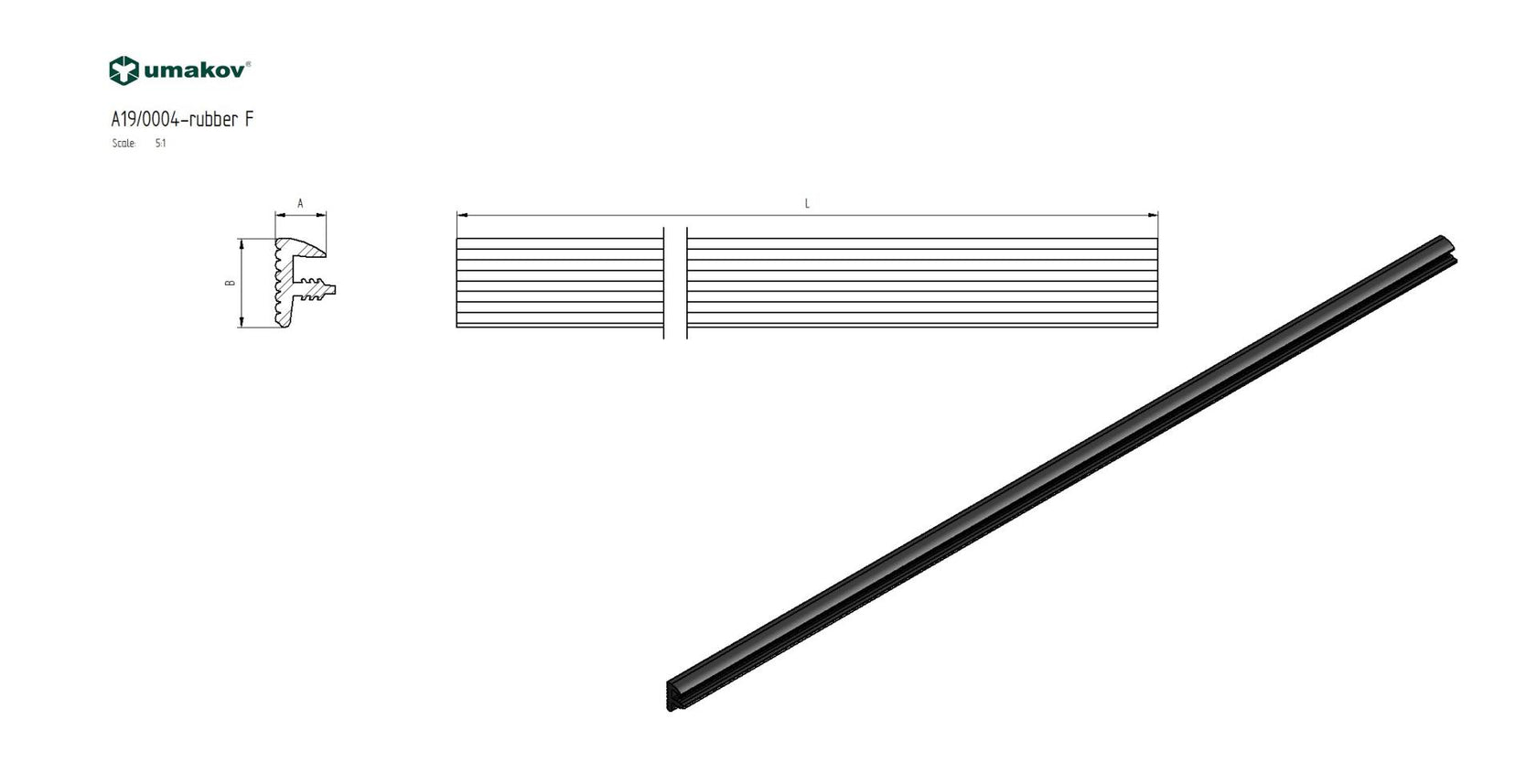 Tesnenie skla Rubber F-sivé