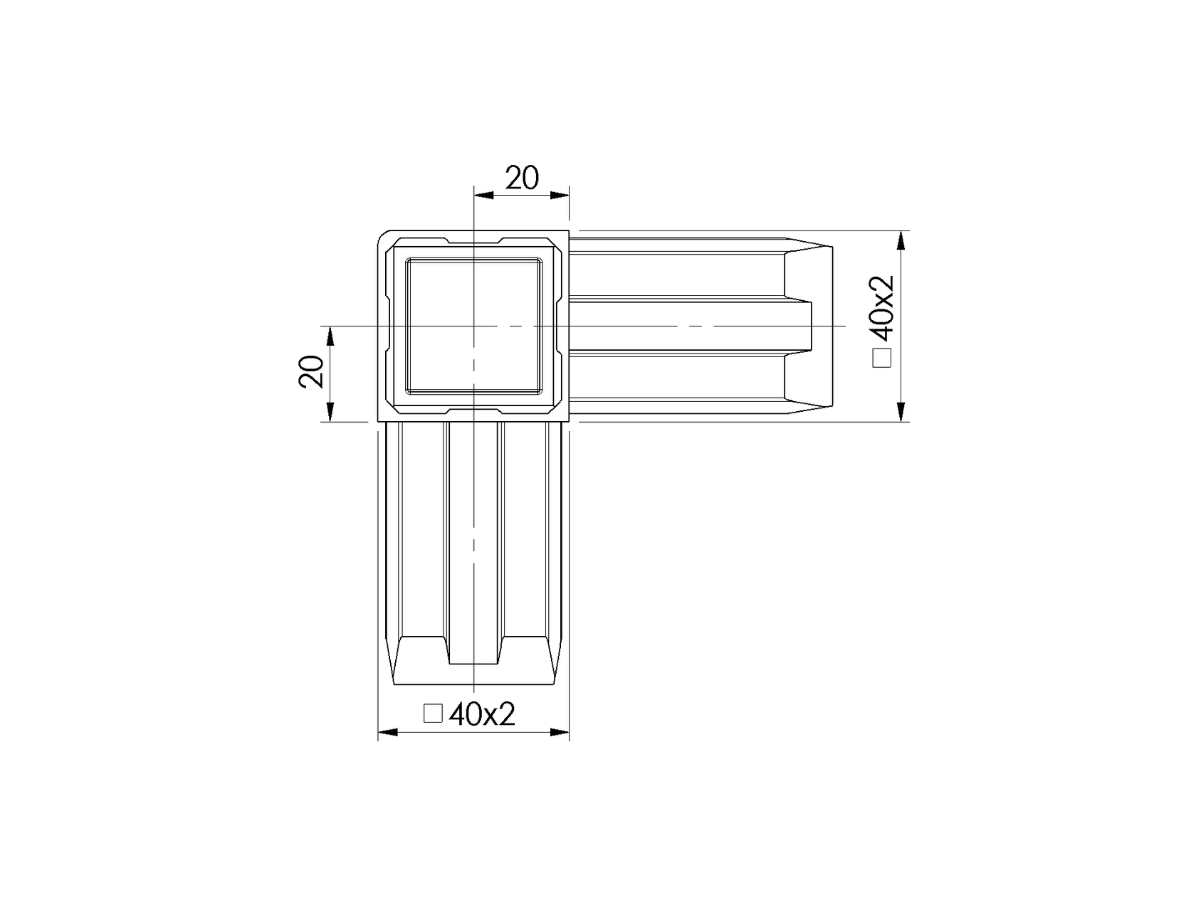 Prechod madla rohový PVC