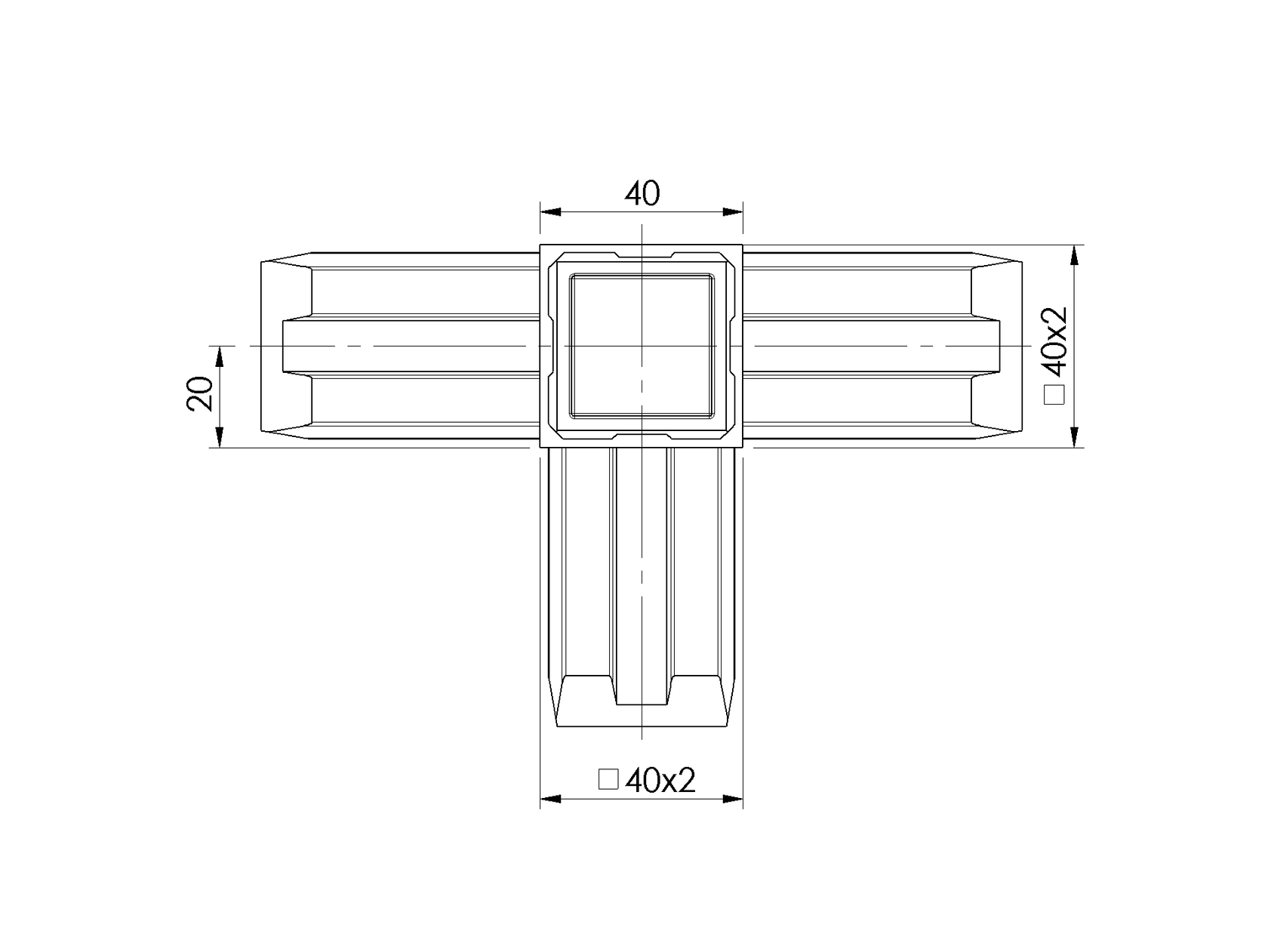 Prechod madla štvorstranný PVC