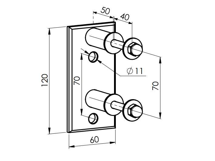 Kotvenie bočné obdlžníkové