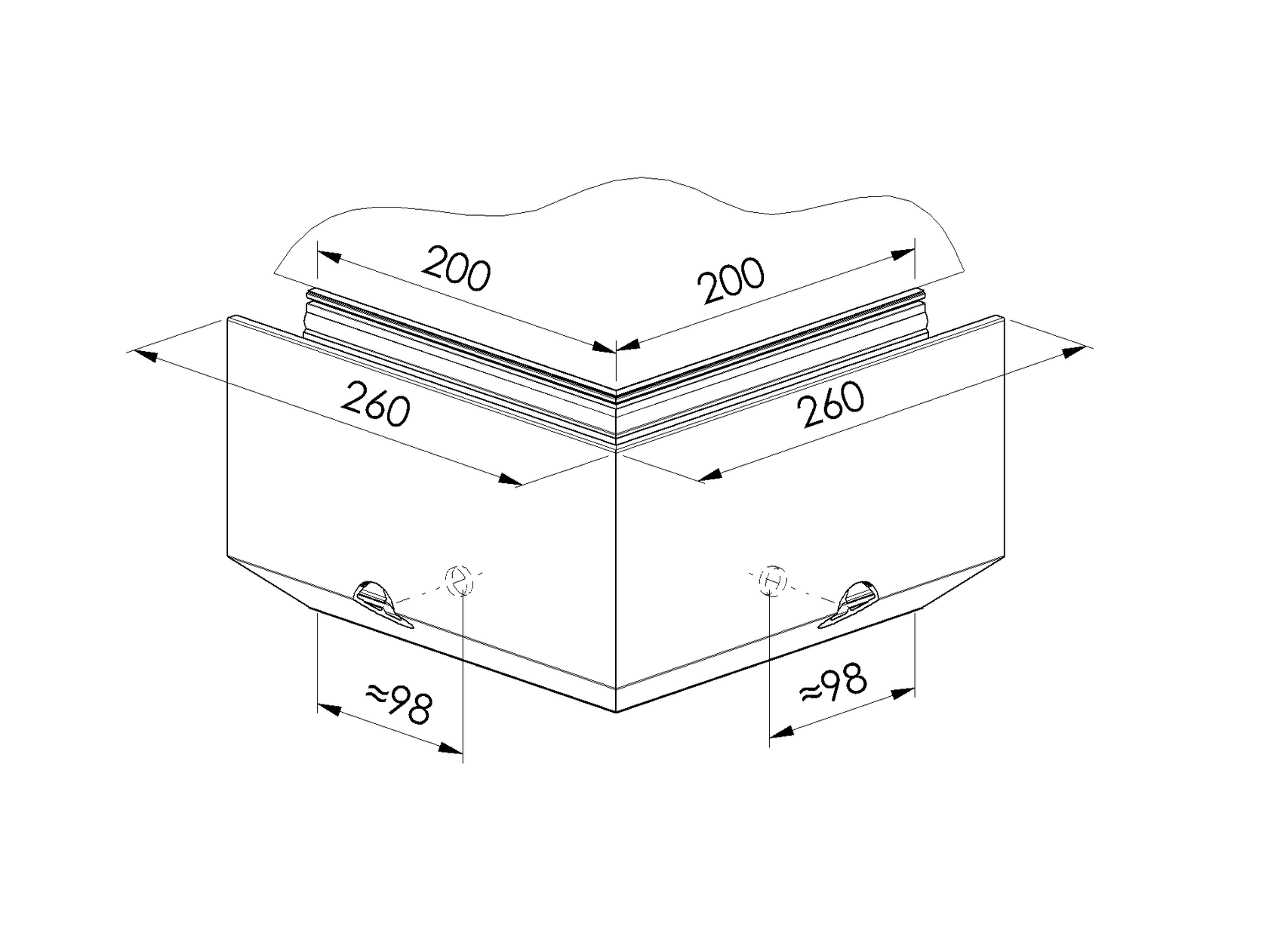 Celosklenené zábradlie-profil-bočné kotvenie