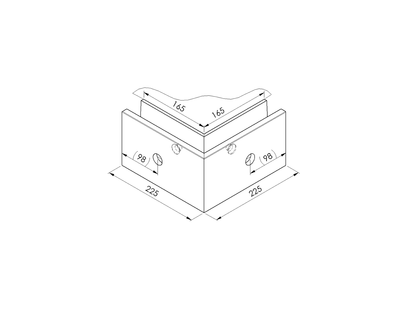 Celosklenené zábradlie-roh. profil-bočné kotvenie