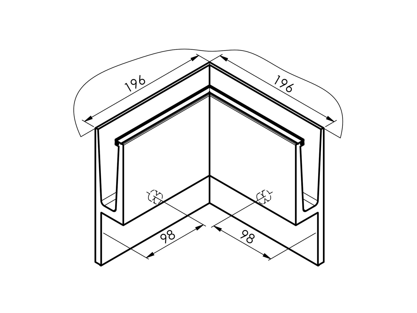 Celosklenené zábradlie-profil-bočné kotvenie