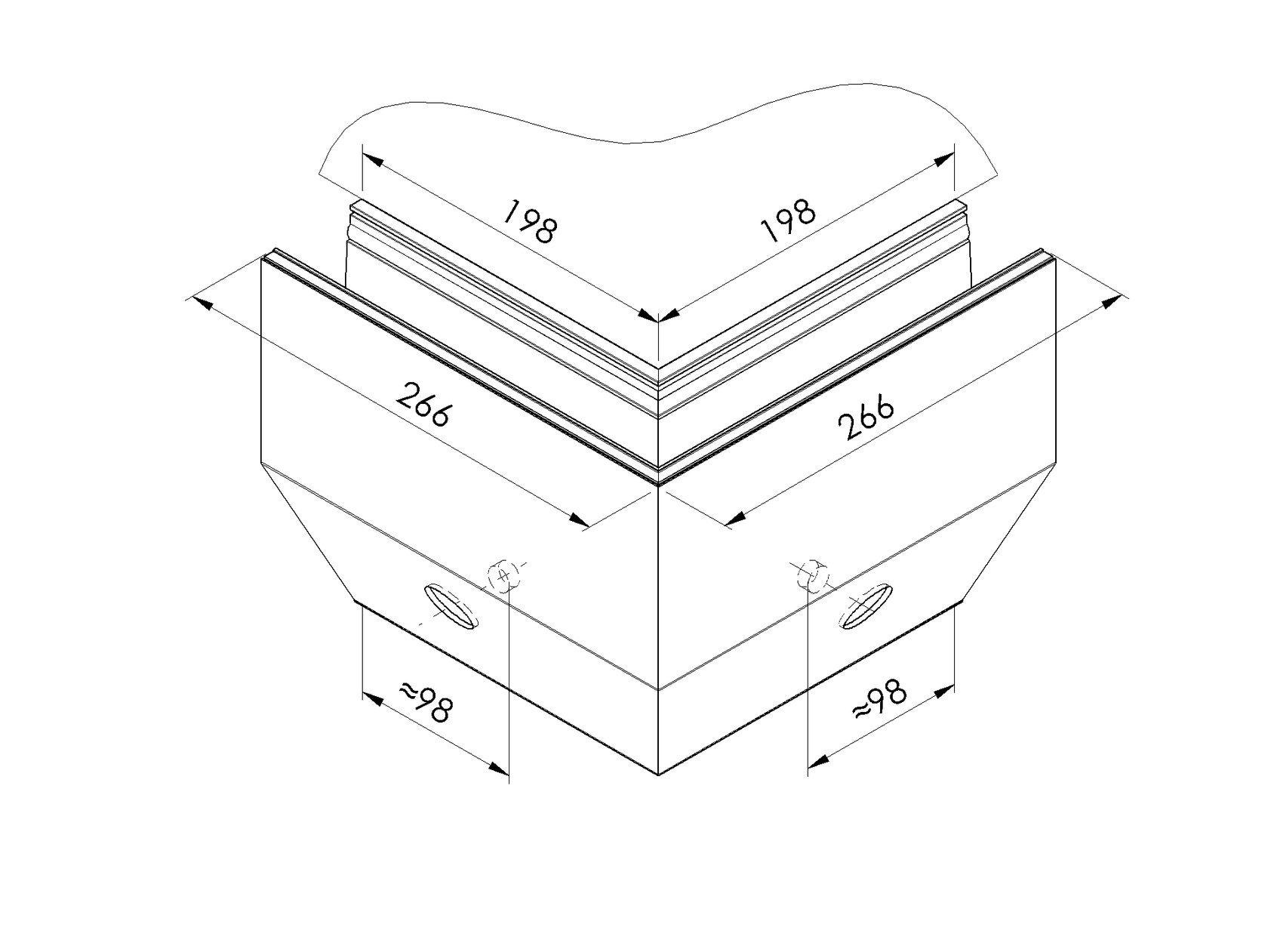 Celosklenené zábradlie-profil-bočné kotvenie