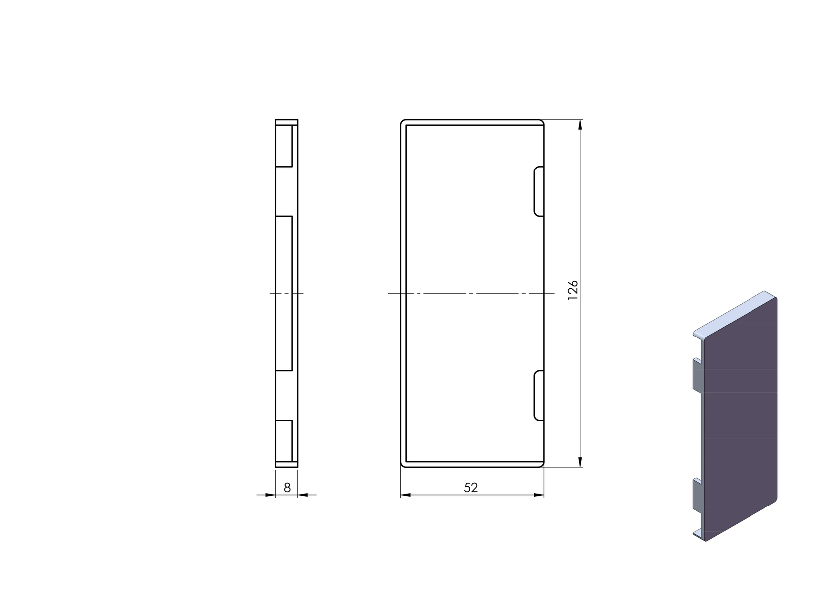 Záslepka pre profil AL/0005-D-S-E