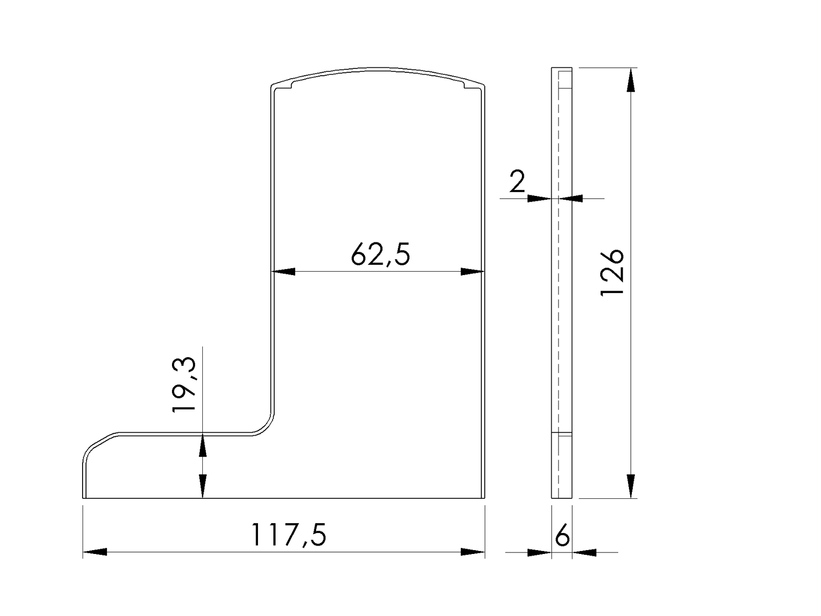 Záslepka pre profil AL/0006-UNO-S-E