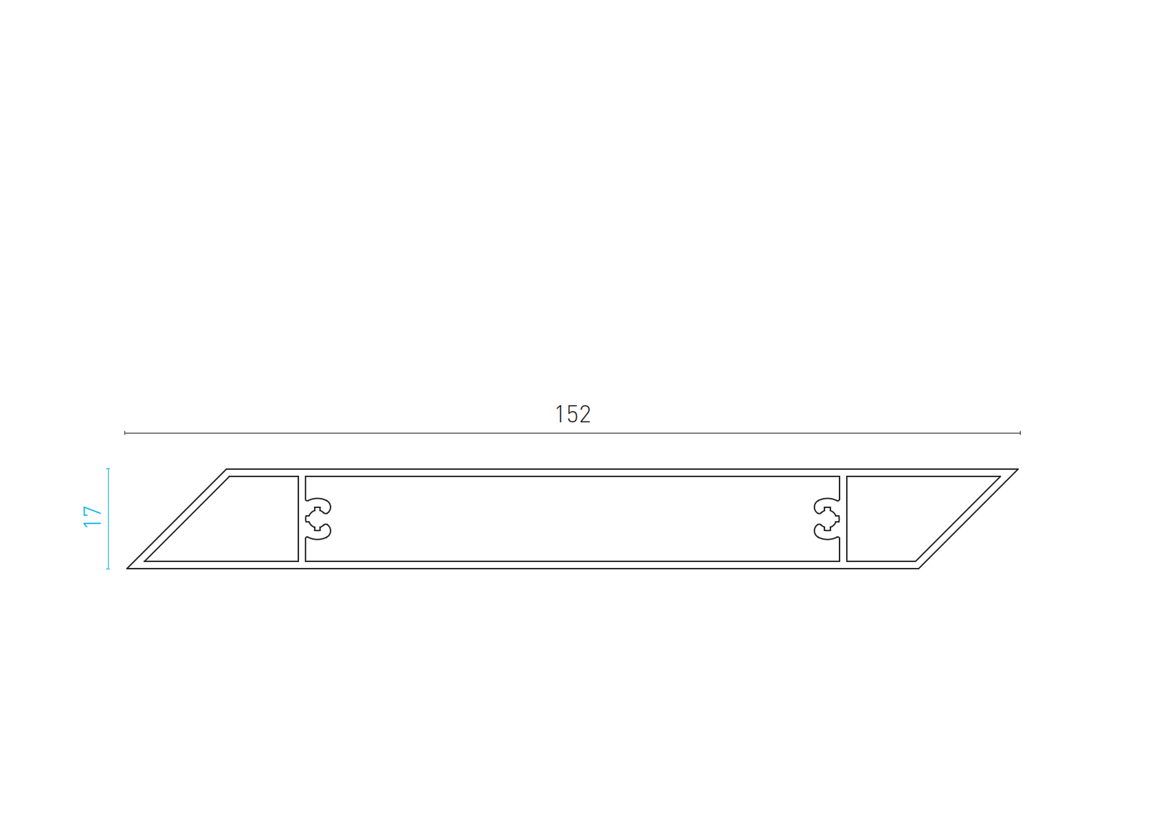 Hliníková plotová lamela 17x152-6000mm