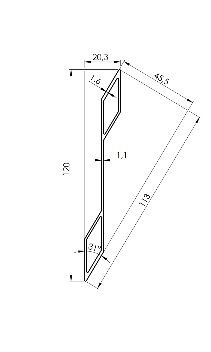 Hliníková plotová žalúzia 20x120-2500mm