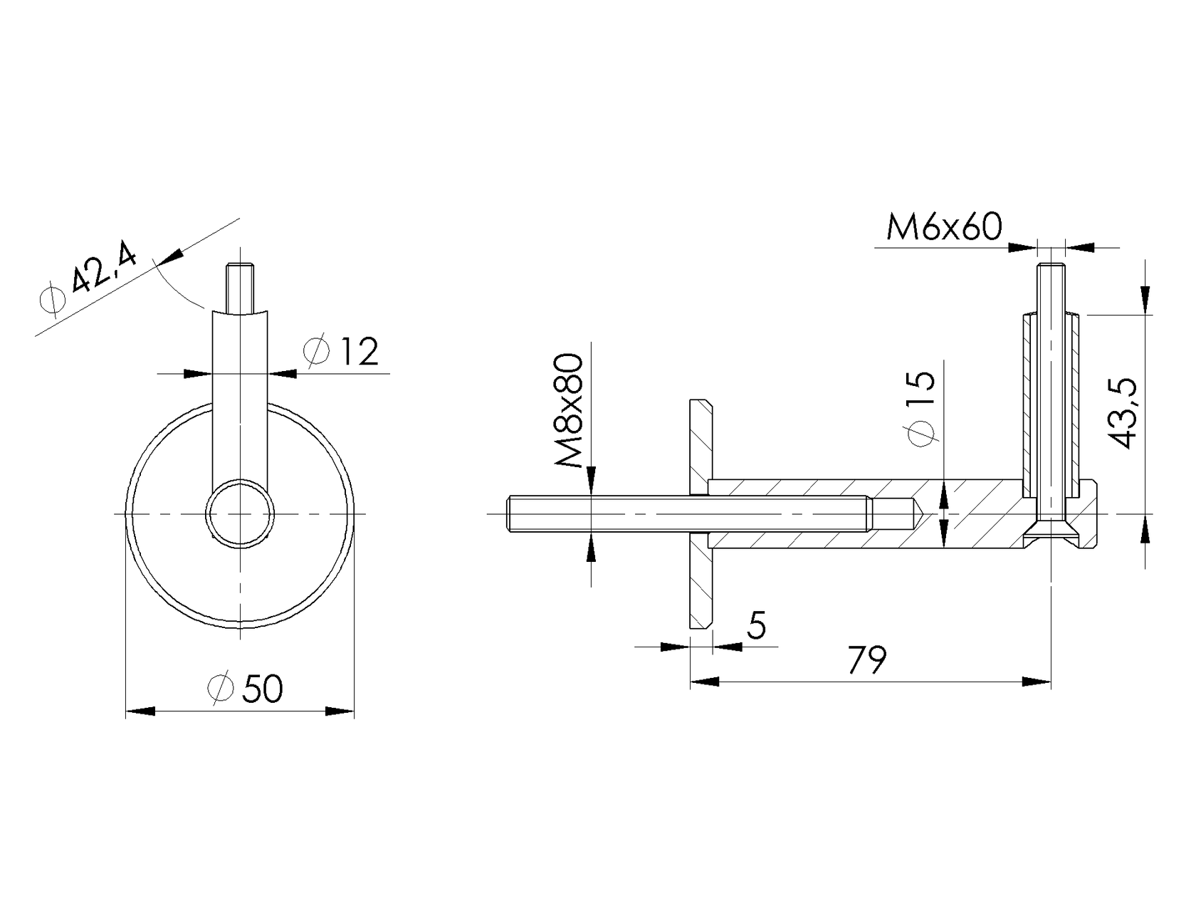 Držiak madla na stenu