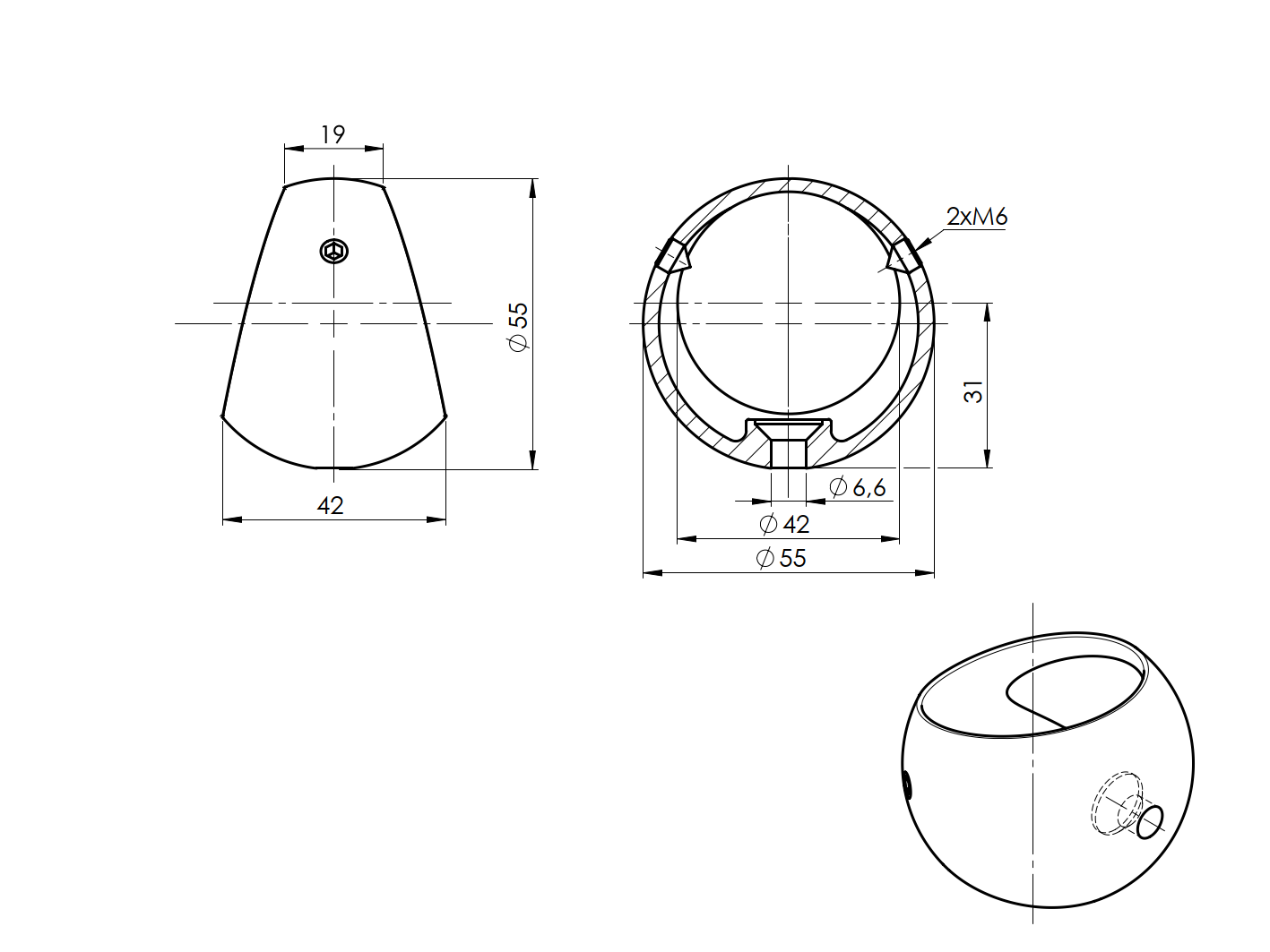 Držiak madla - prstenec