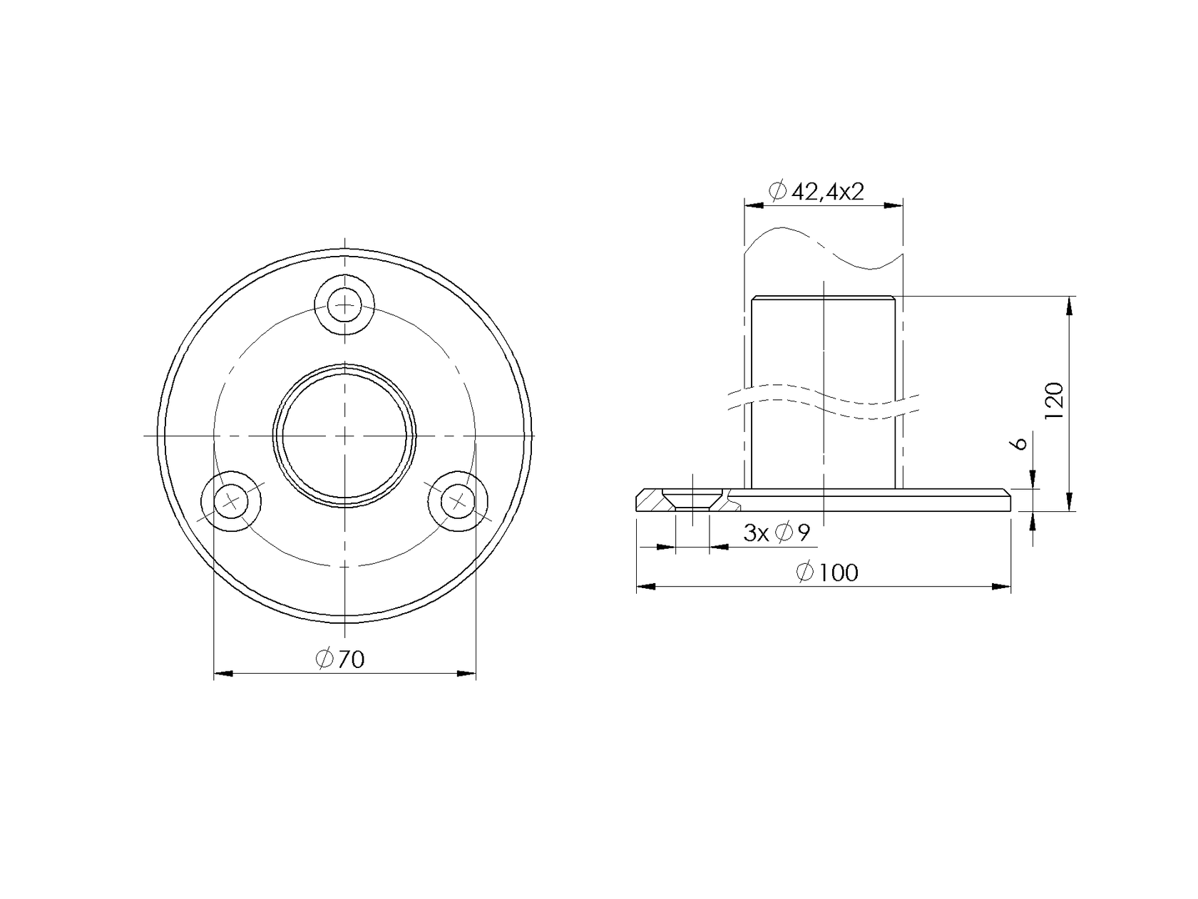 Kotvenie vrchné - príruba