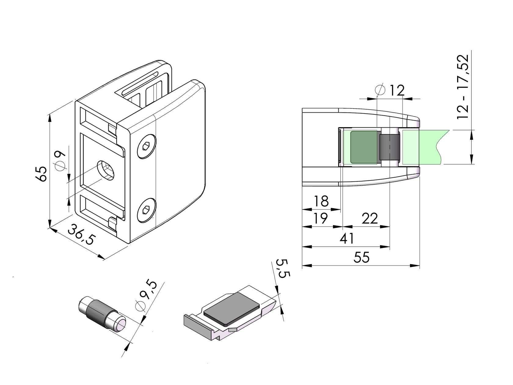 Držiak výplne skla
