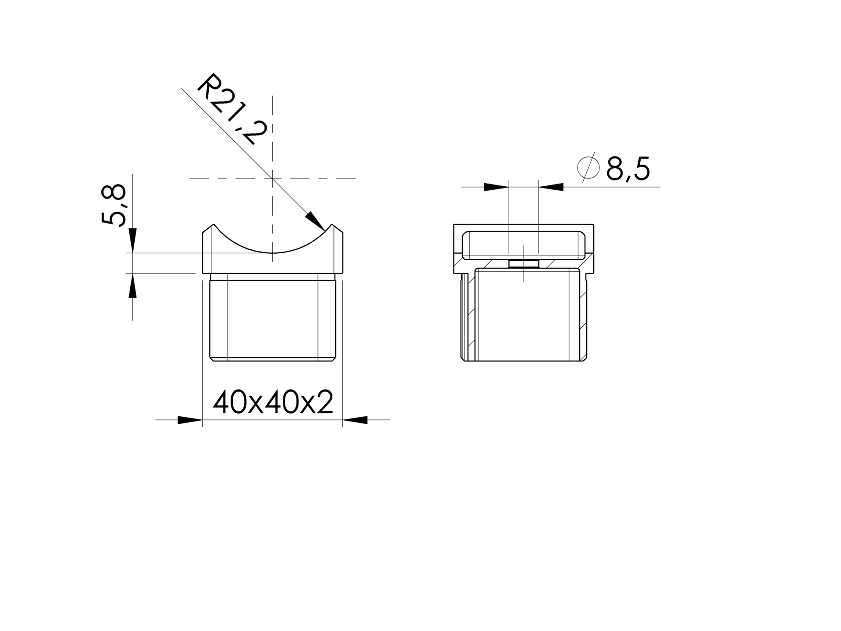 Držiak madla na stĺpik priamy