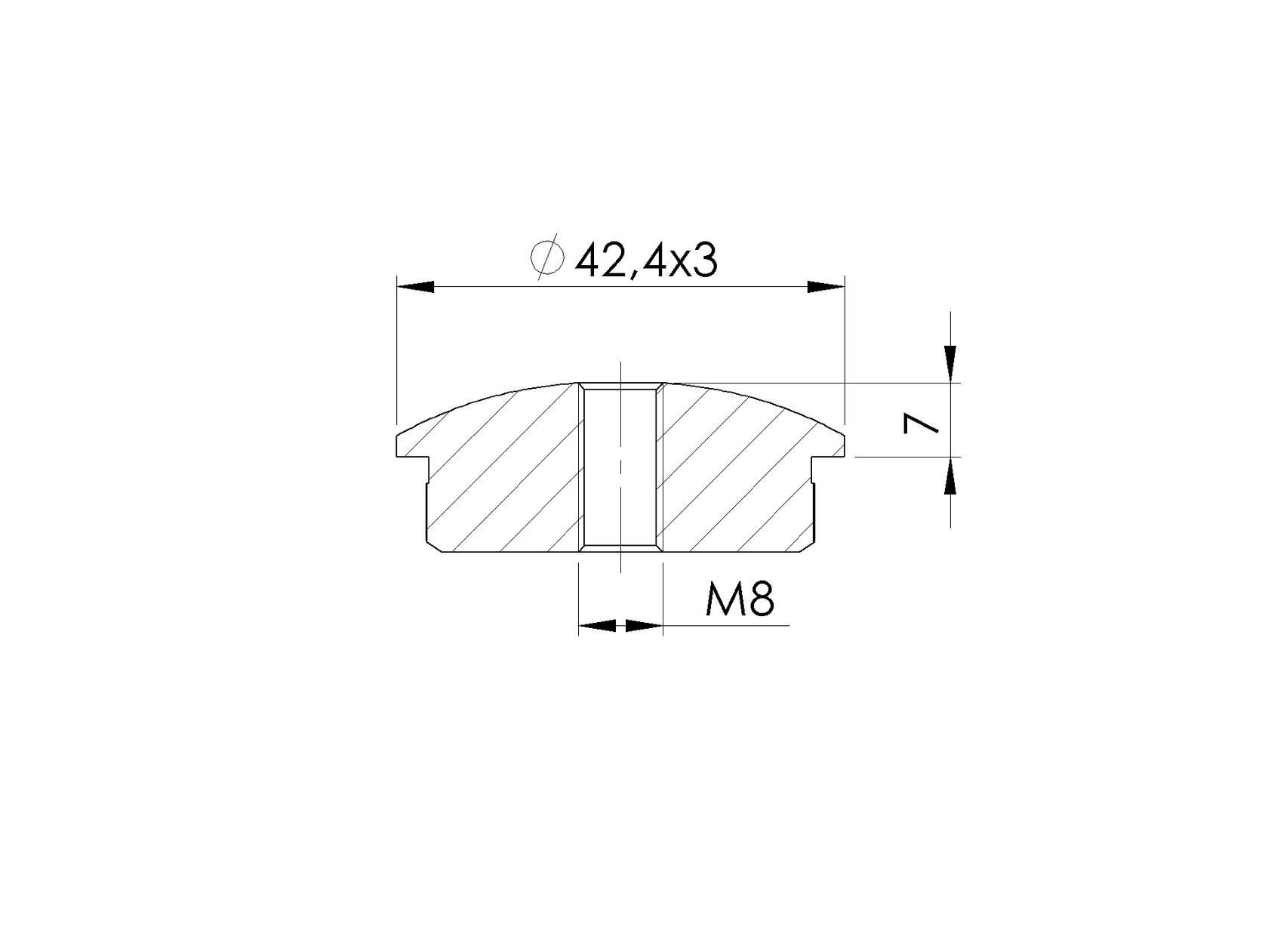 Záslepka madla, solid