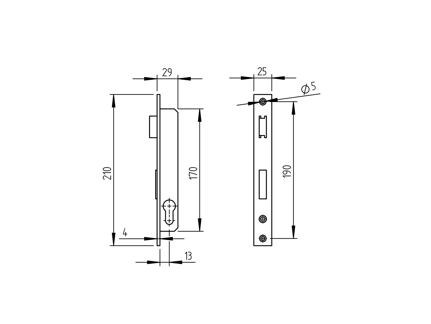 Zámok pre cylin.vložku do JP profilu 30x30mm
