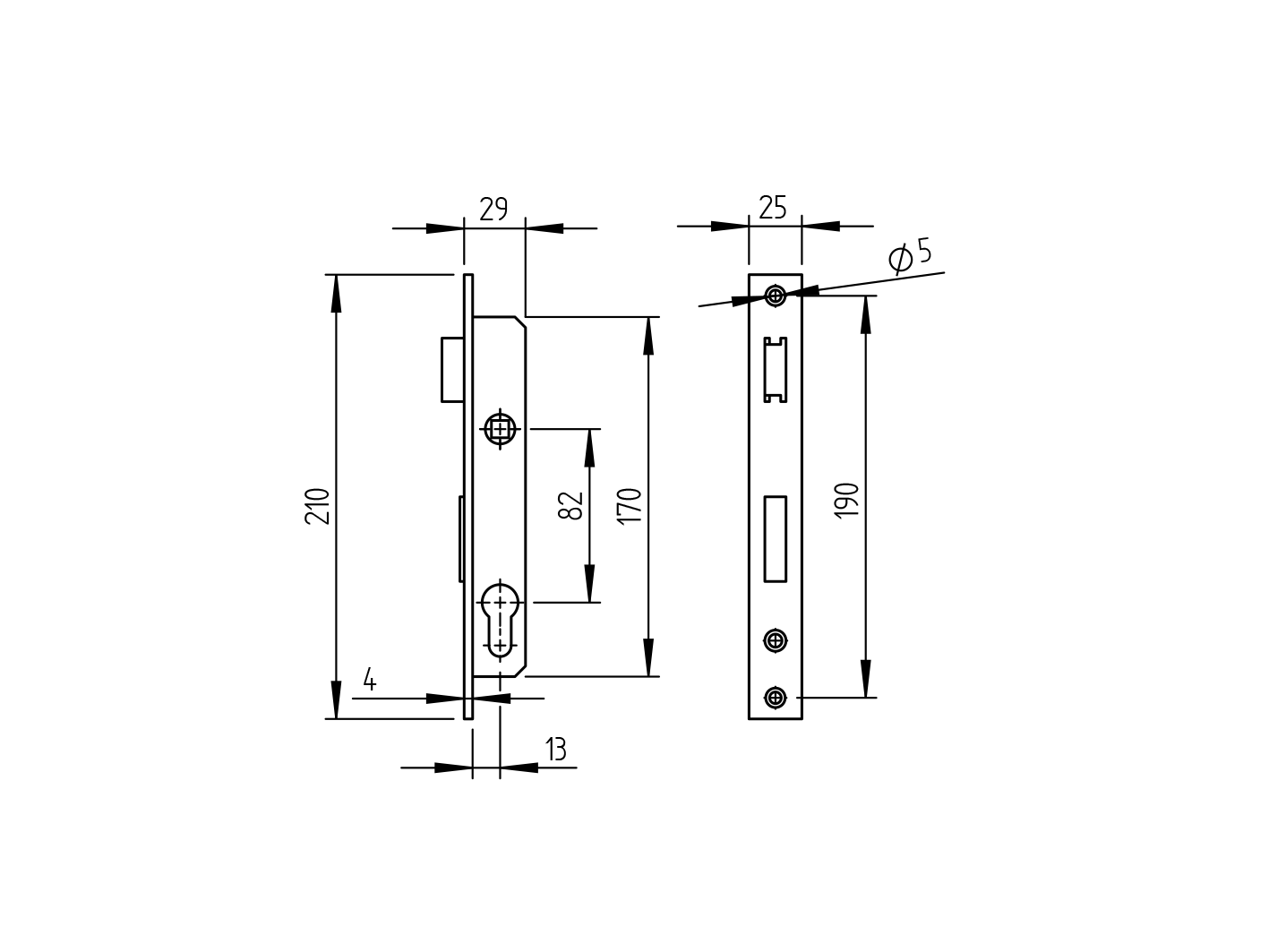 Zámok pre cylin.vložku do JP profilu 30x30mm
