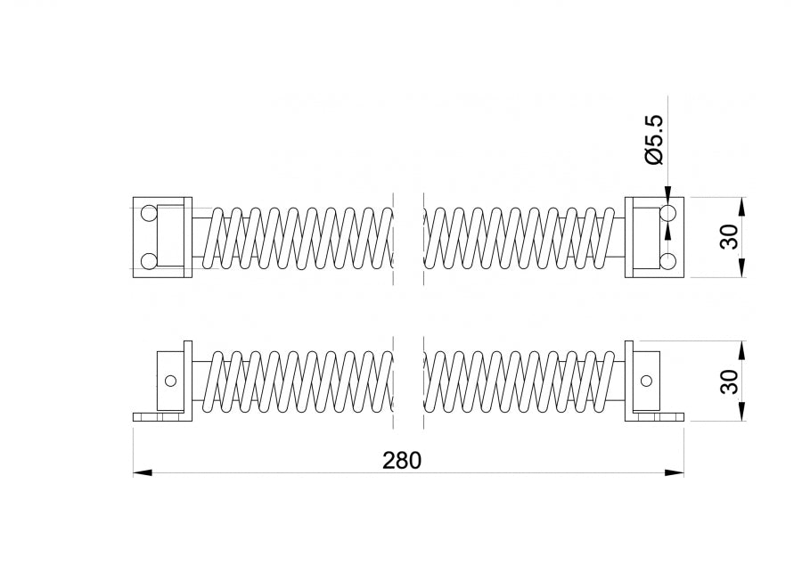 Pružinový samozatvárač dverí, INOX