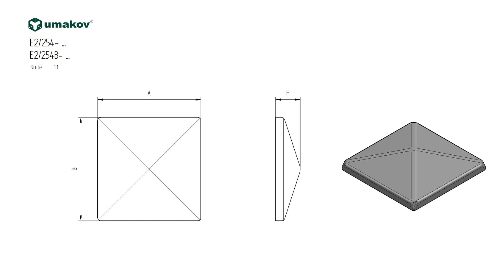 Krytka na stĺpik 120x120, t1,5mm