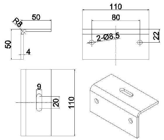 Svorka pre falcovaný plech široká